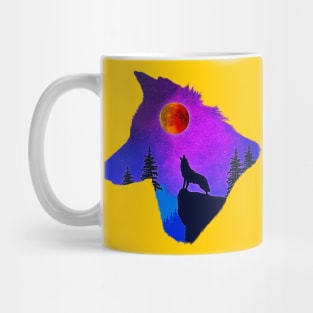 Wolf In Blood Moon Mug